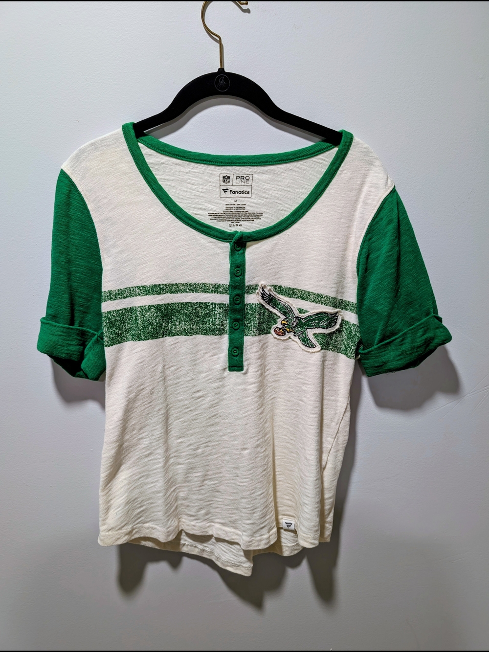 Fanatics Kelly Green Henley Tee - Philadelphia Eagles